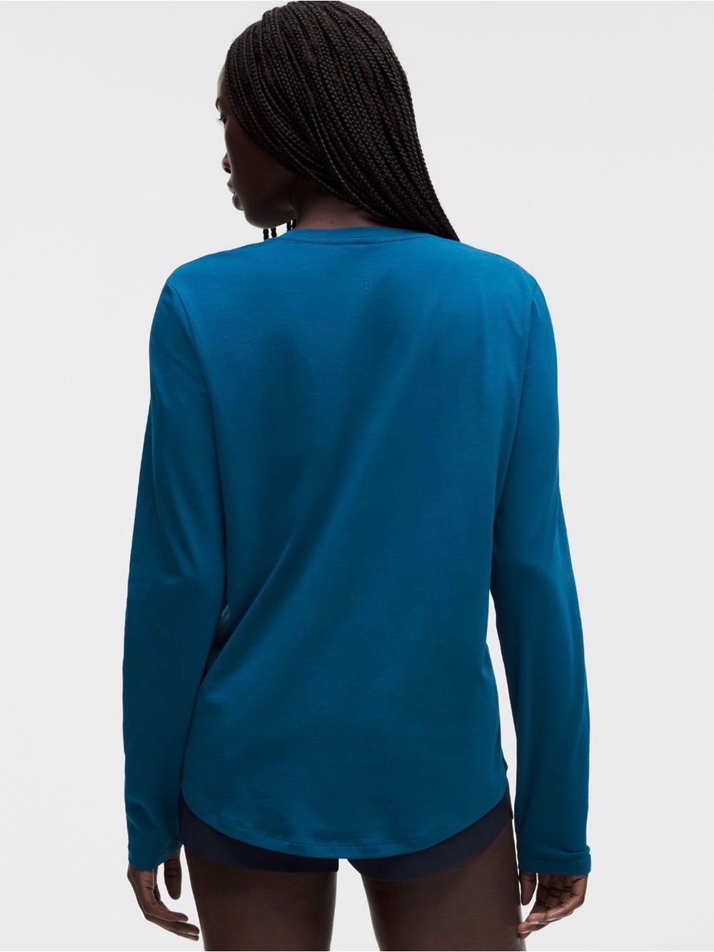 lululemon athletica Love Long Sleeve Crew Tee in blue layering top - Picture 2 of 4